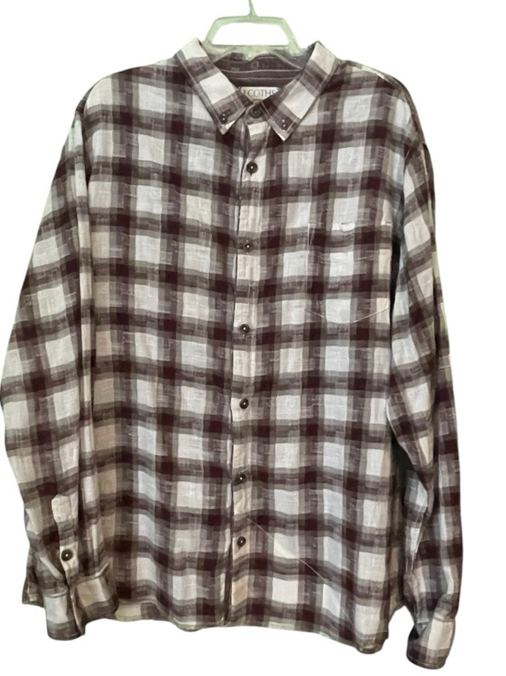 Ecoths Heywood 100% Organic Cotton flannel button down shirt. Size XXL GUC - Picture 2 of 10